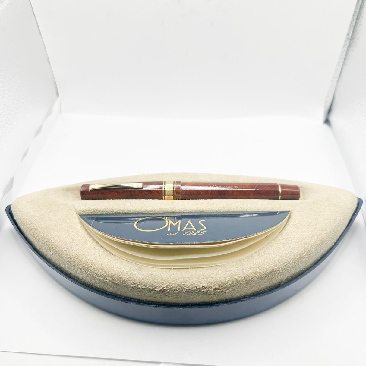 OMAS Cristoforo Colombo II Briar Wood Senior Paragon Fountain Pen - Medium 18kt Gold Nib