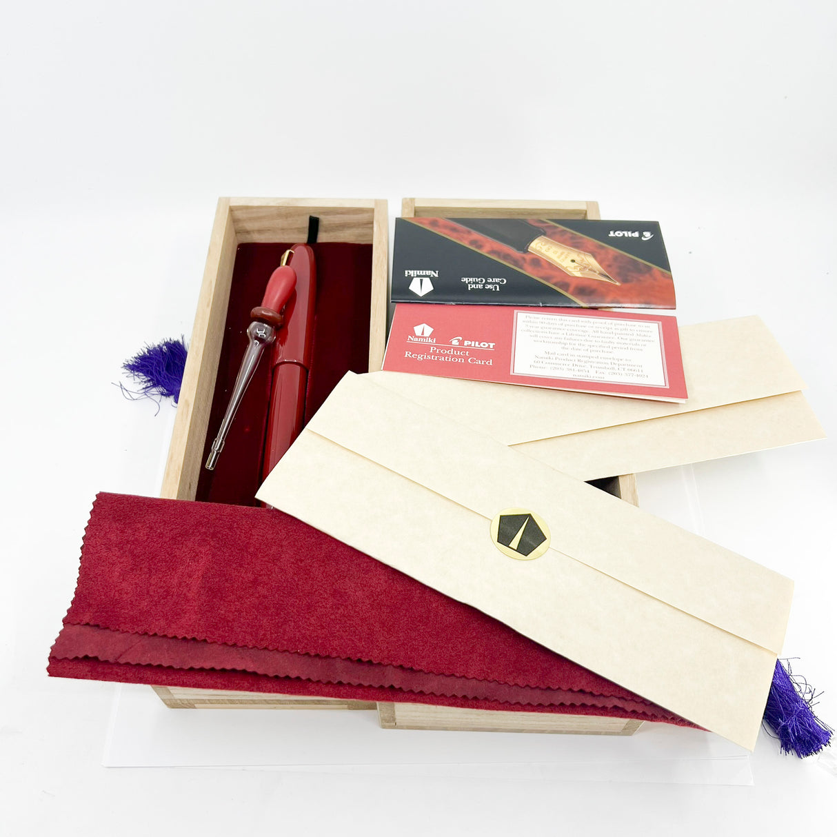 Pilot Namiki Emperor Red Urushi Fountain Pen - Broad 21 kt Gold Nib - Circa 1996