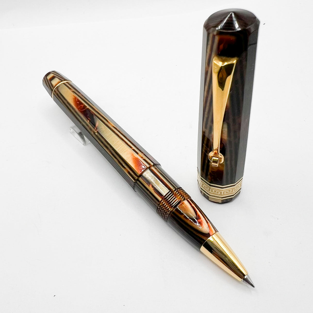 OMAS Paragon Exquisite Bronze Arco Celluloid Senior Size Rollerball Circa 1990's