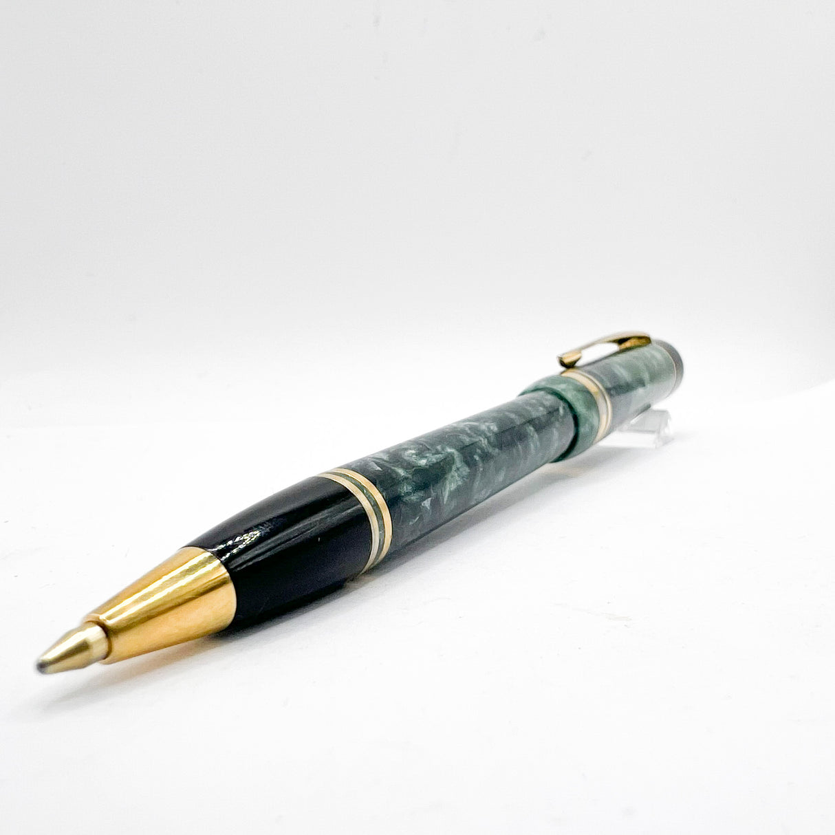Parker Duofold Marbled Green Cap Actuated Ballpoint Pen - Circa 1990 - Scarce!