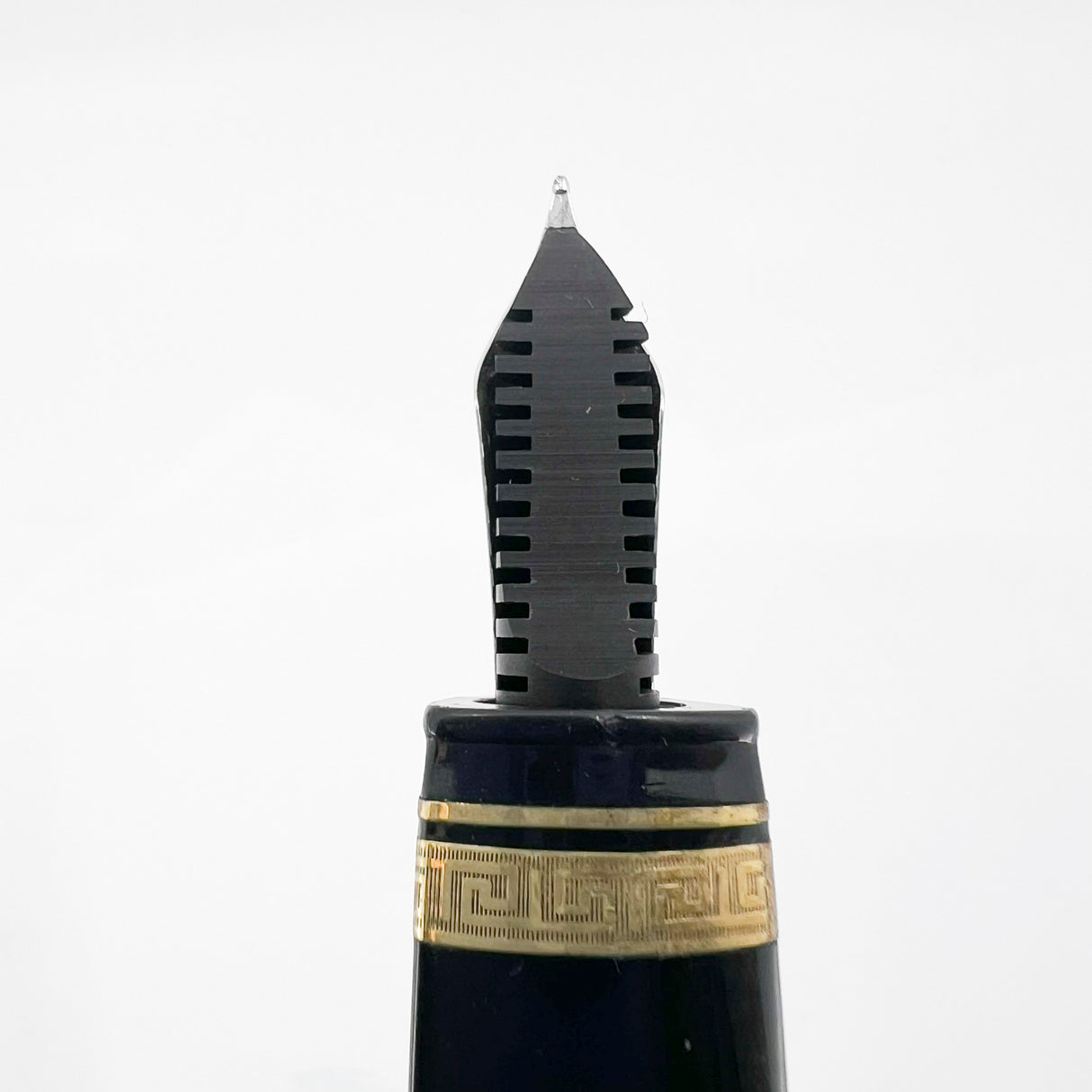 OMAS Blue/Black #360 Oversized Triangulated Fountain Pen - Fine 18kt Gold Nib