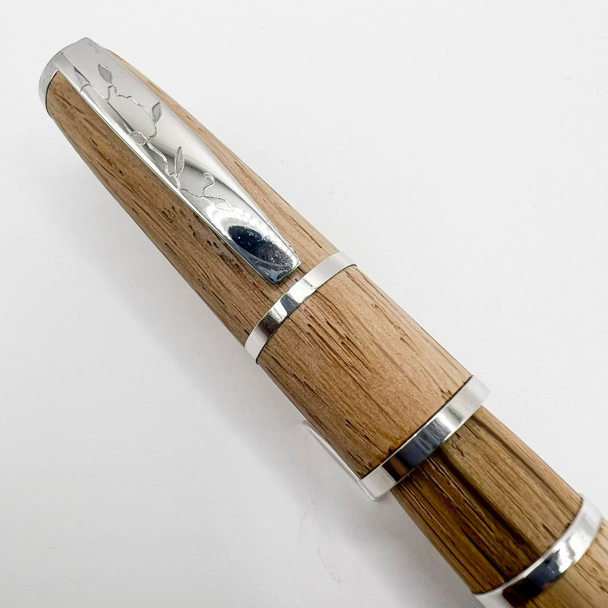 OMAS Krug Limited Edition Oak Wood & Sterling Silver Fountain Pen - Medium 18kt Gold Nib