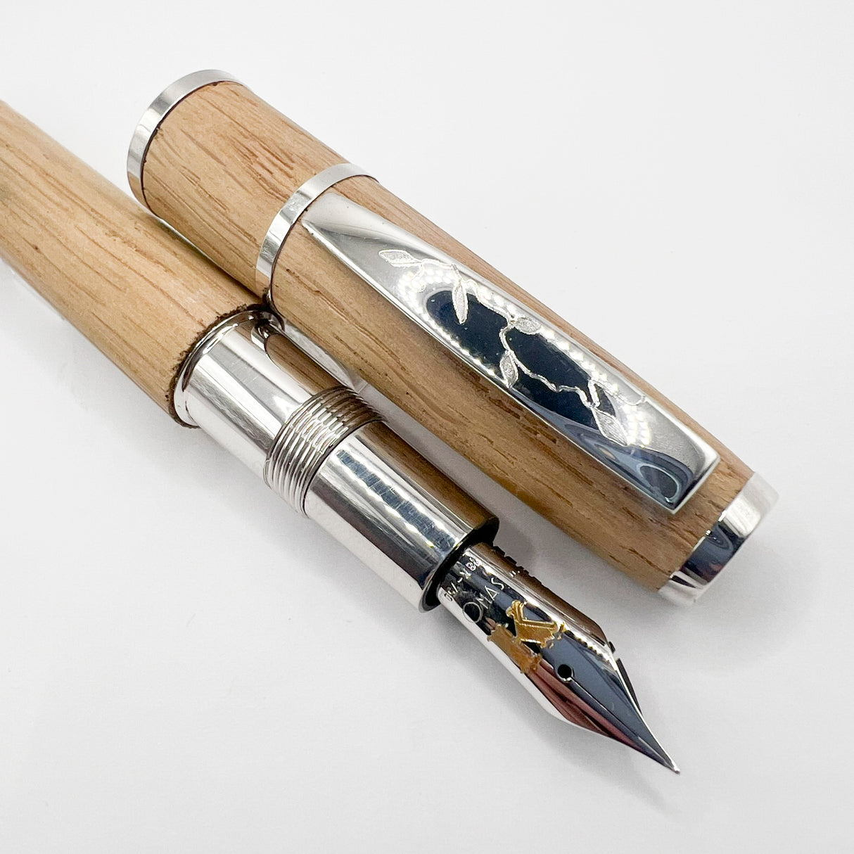 OMAS Krug Limited Edition Oak Wood & Sterling Silver Fountain Pen - Medium 18kt Gold Nib