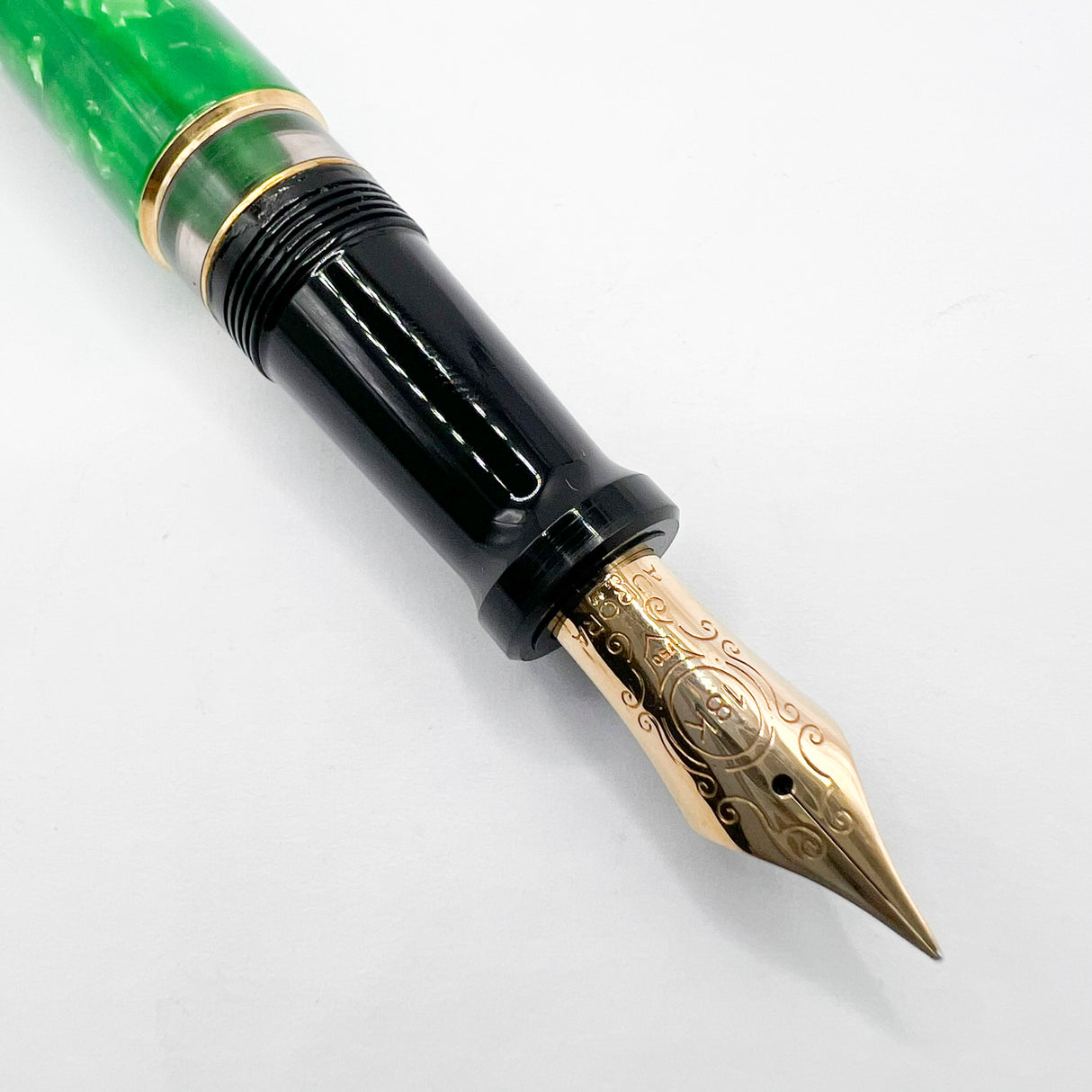 Aurora Optima Primavera Marbled Green Limited Edition Fountain Pen - Extra Fine 18kt Gold Nib