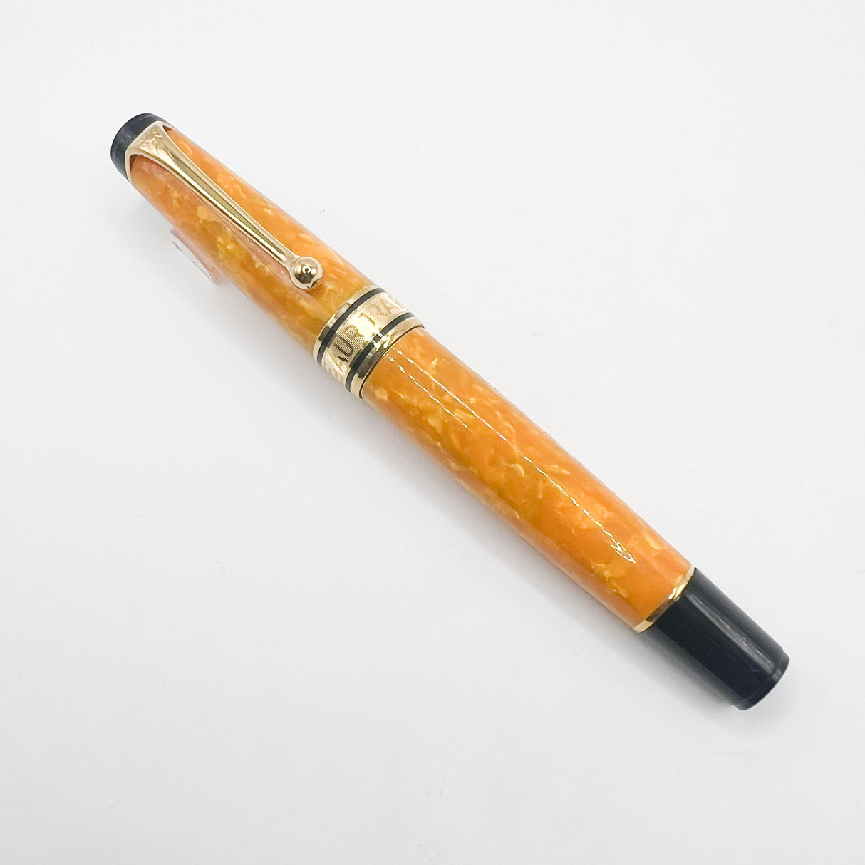 Aurora Optima Marbled Orange Sole Limited Edition Fountain Pen - Broad 18kt Gold Nib