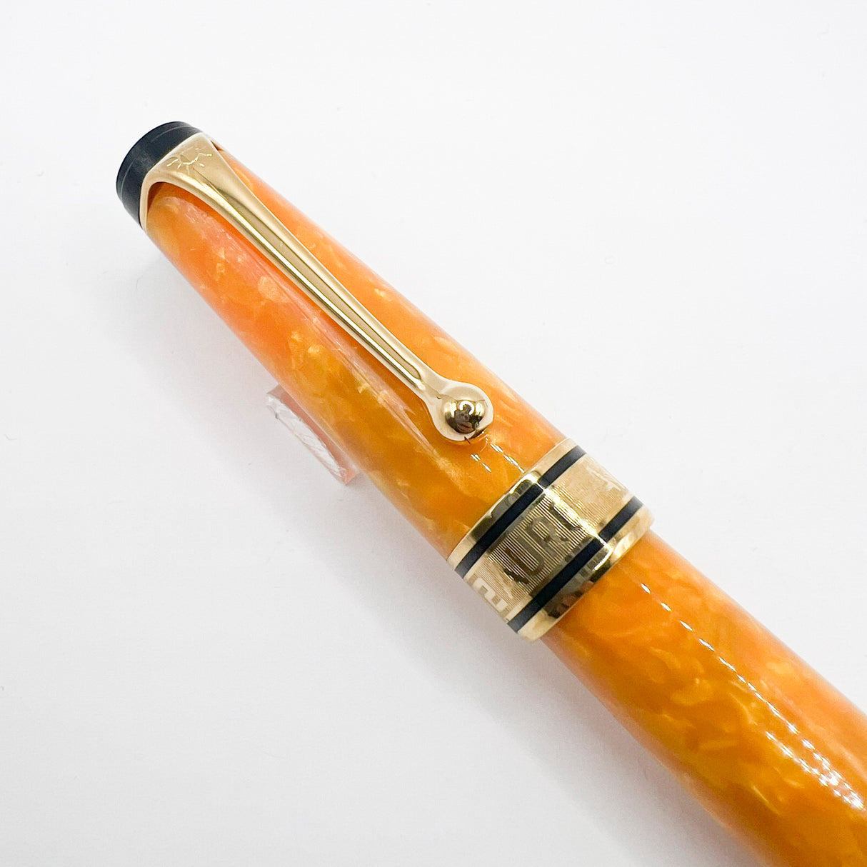 Aurora Optima Marbled Orange Sole Limited Edition Fountain Pen - Broad 18kt Gold Nib