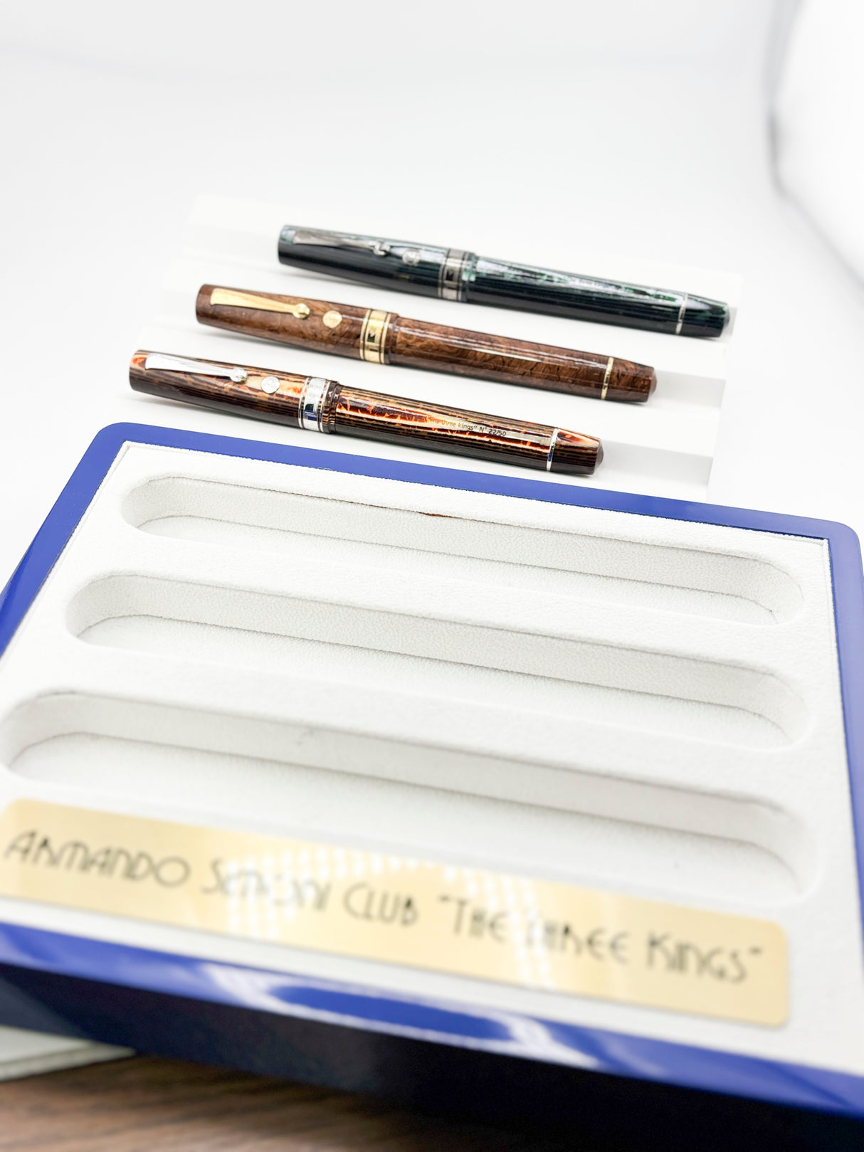 ASC - Armando Simoni Club "THE 3 KINGS SET" The Grail of ASC - Set of 3 Celluloid Fountain Pens with Specialty Flexible Nibs!
