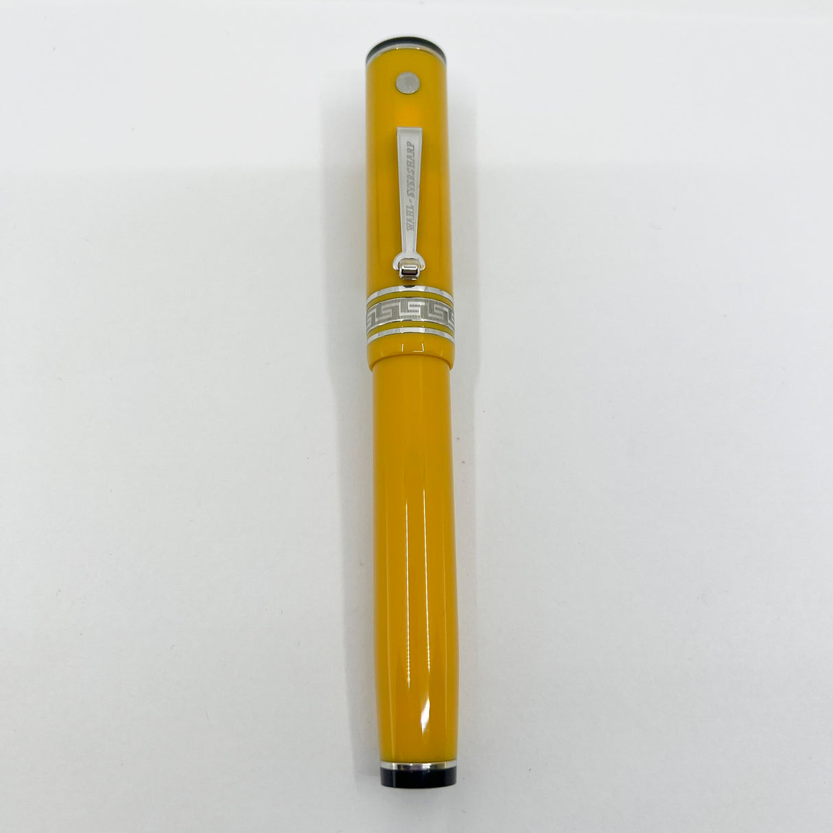 Wahl Eversharp Yellow Decoband Oversized Fountain Pen - Medium #8 Size 14kt Gold Nib