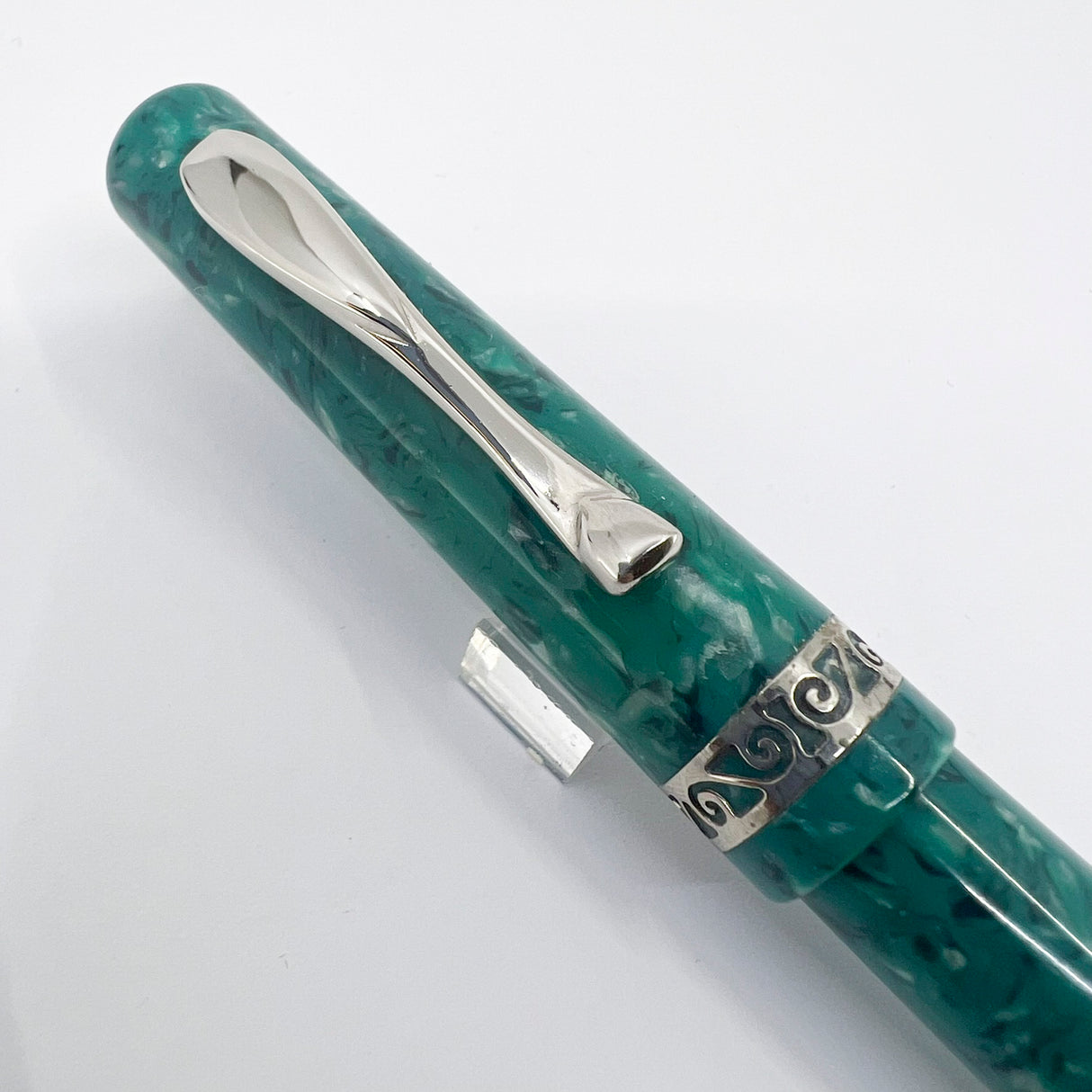 Visconti Florentia Turquoise Green Celluloid LE Fountain Pen Honoring Casa delle Stilografica 50th Anniversary - Fine 18kt Gold Nib