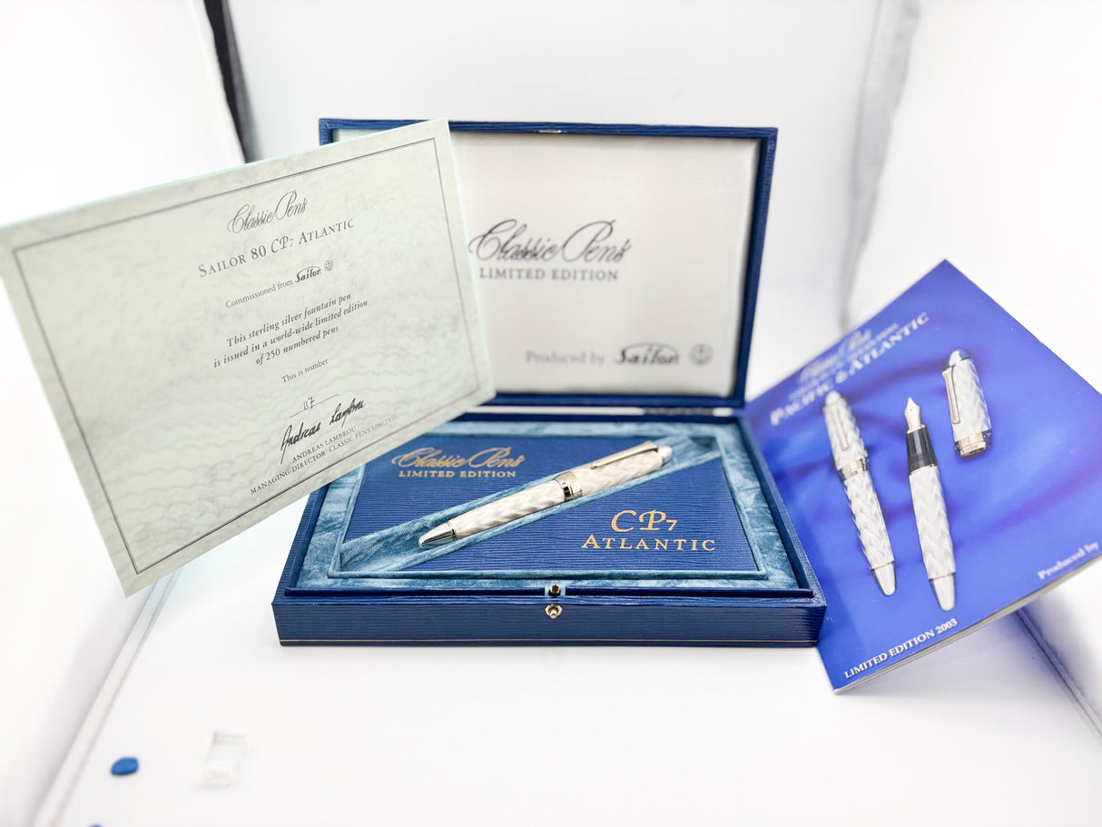 Classic Pen CP7 Sailor Atlantic "Ocean Fountain Pen" Flamme Vague #117/250 - A Nagahara Broad 21kt Gold Nib!!