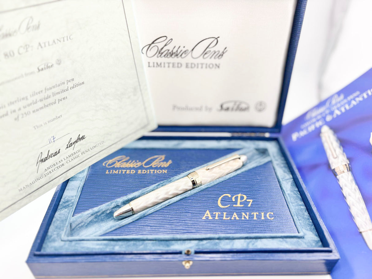 Classic Pen CP7 Sailor Atlantic "Ocean Fountain Pen" Flamme Vague #117/250 - A Nagahara Broad 21kt Gold Nib!!