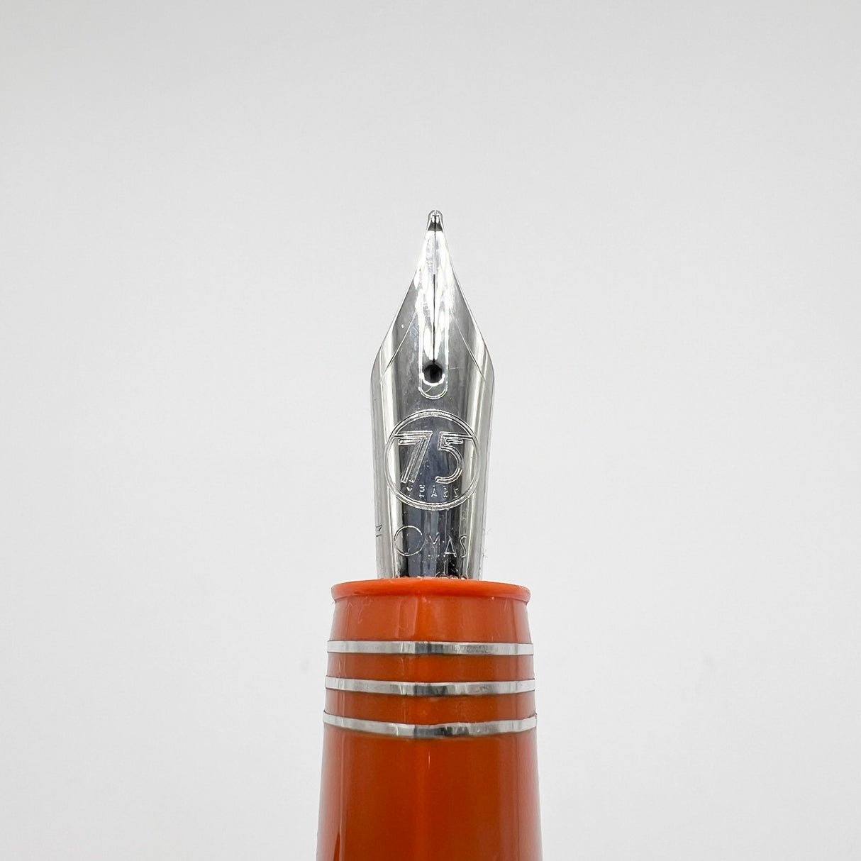OMAS #360 for Armando Simoni Club Orange Triangulated Fountain Pen (Circa 1999) - Medium 18kt Gold Nib