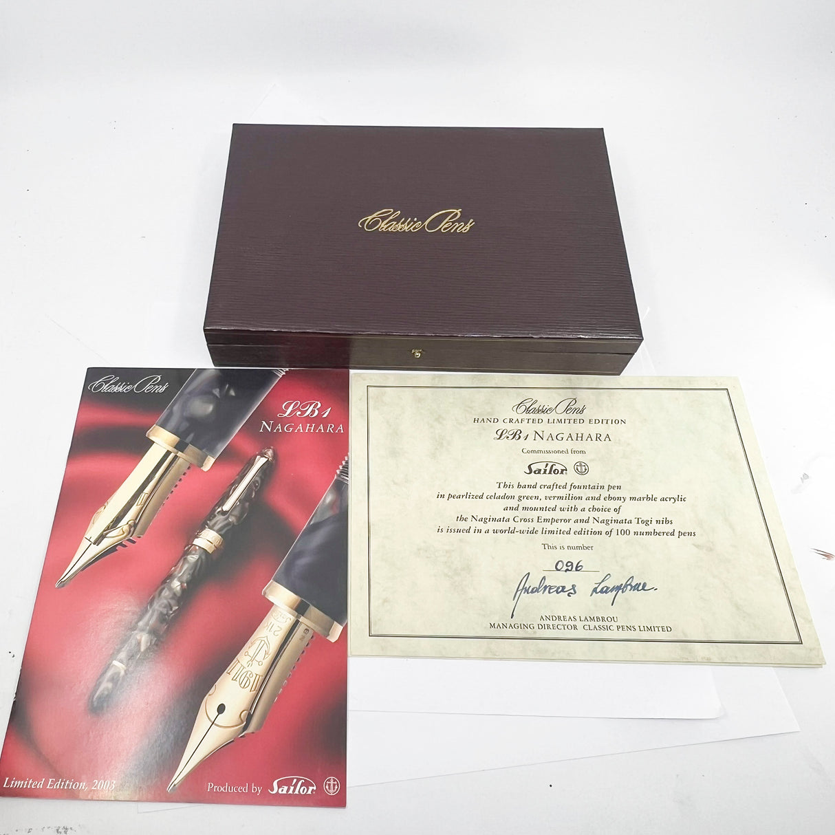 Classic Pens LB1 - The "Nagahara" by Sailor #96/100 - A Naginata Cross Emperor Broad 21kt Gold Nib (2003)!