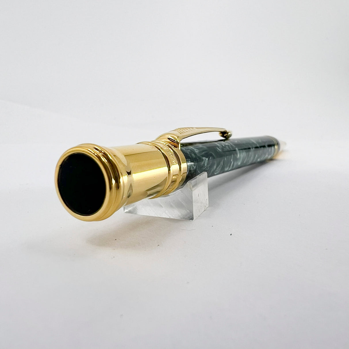 Parker Duofold Marble Green Ballpoint Pen - Circa 1991