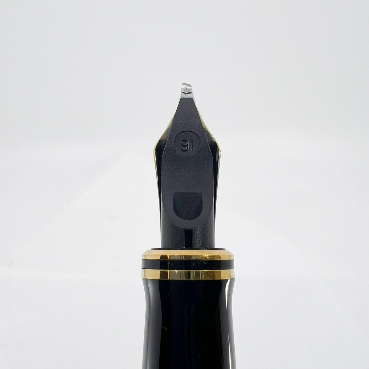 Parker Duofold Centennial (Largest) Marbled Blue Fountain Pen - Broad Oblique #91 18kt Gold Nib (Circa 1990)