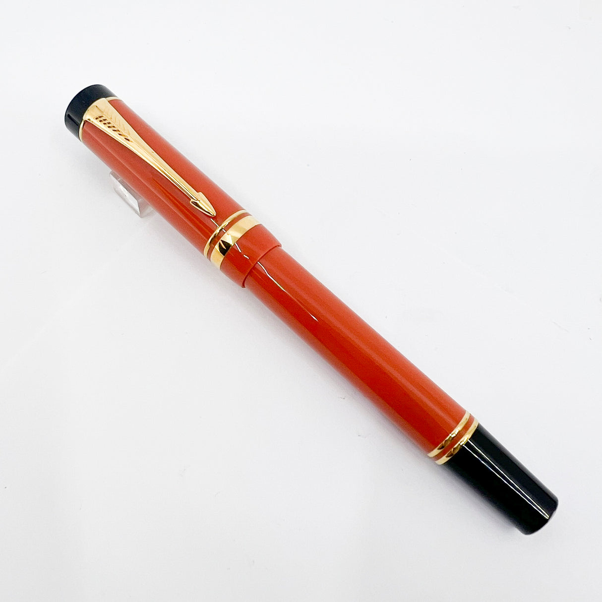 Parker International Duofold Orange Fountain Pen - Medium 18kt Gold Nib
