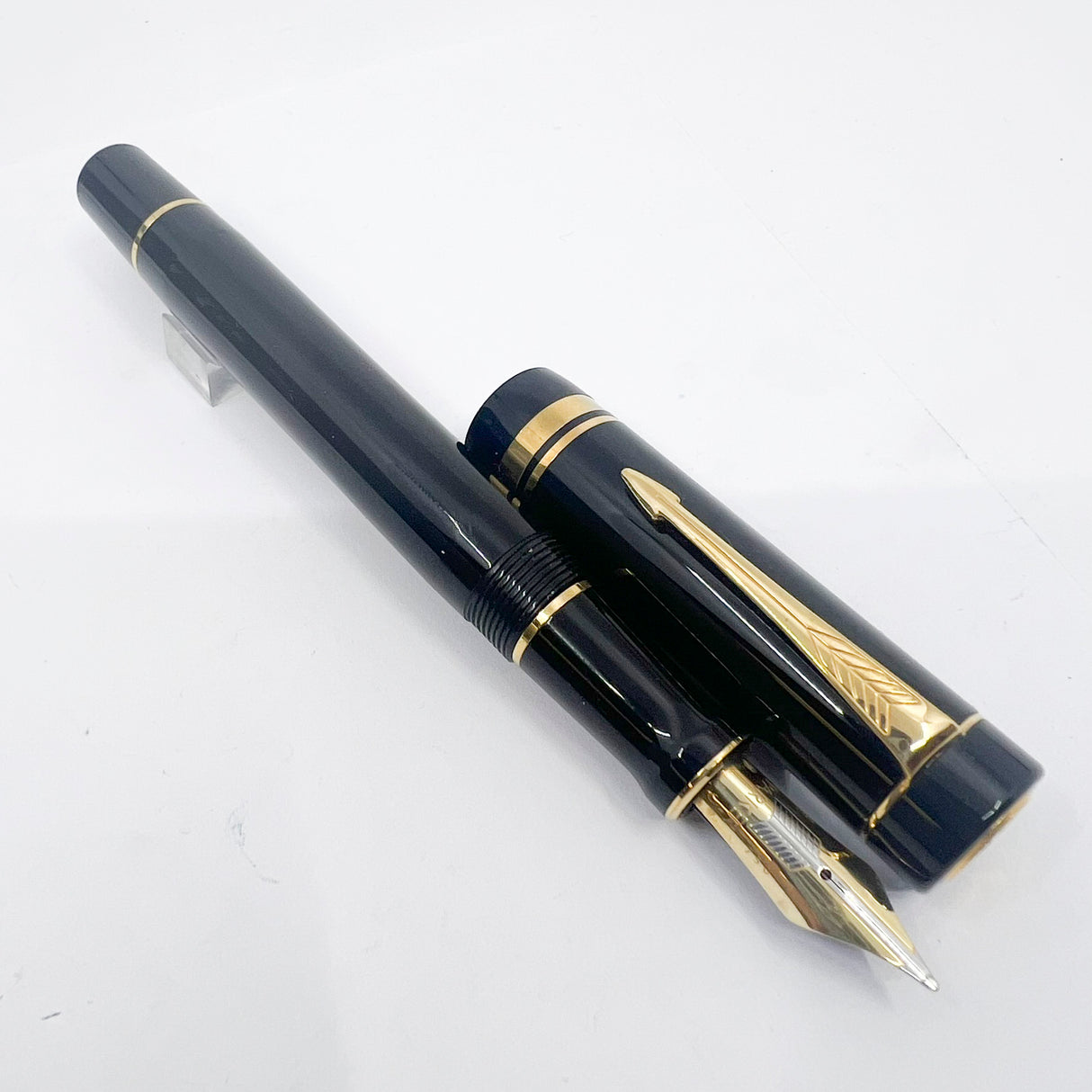 Parker Centennial (Largest Size) Black Duofold Fountain Pen - Special Presentation Box & Contents for the 100th Anniversary of the Parker Pen Company - Medium 18kt Gold Nib