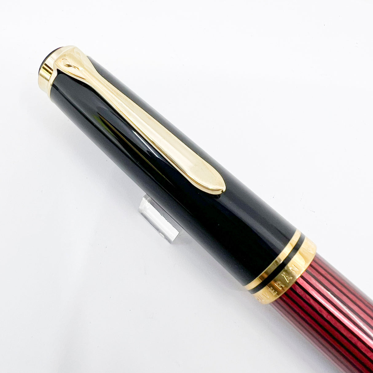 Pelikan M800 Black/Red Striped Fountain Pen - The Original! - Medium 18kt Gold Nib