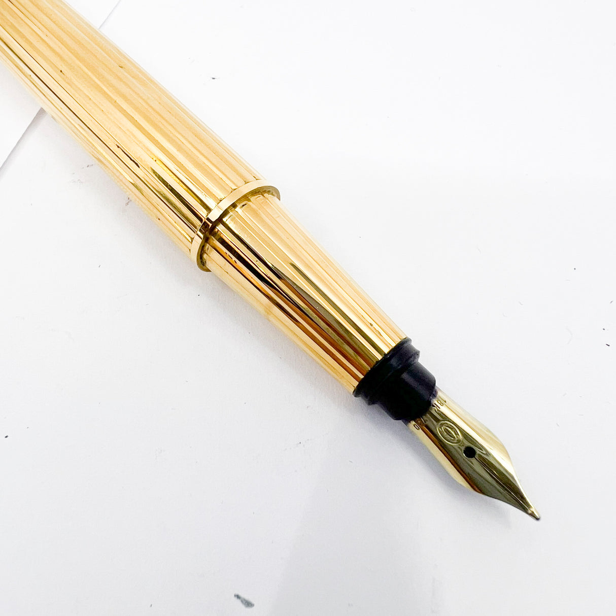 Cartier Pasha Heavy Gold-Plated Fluted Fountain Pen - Medium 18kt Gold Nib