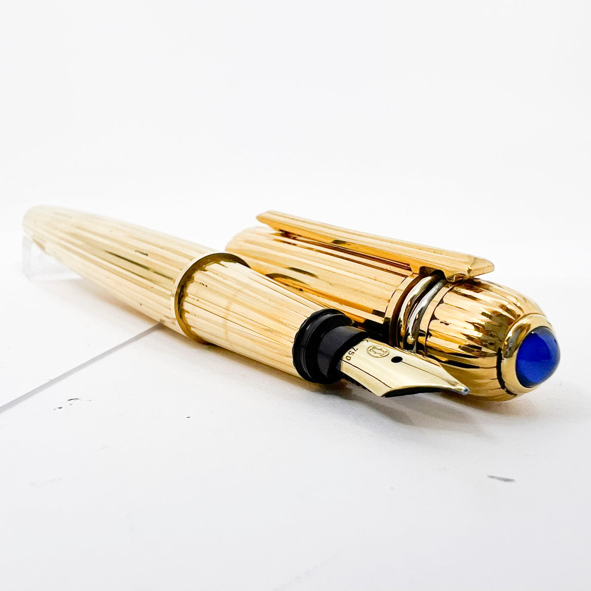 Cartier Pasha Heavy Gold-Plated Fluted Fountain Pen - Medium 18kt Gold Nib