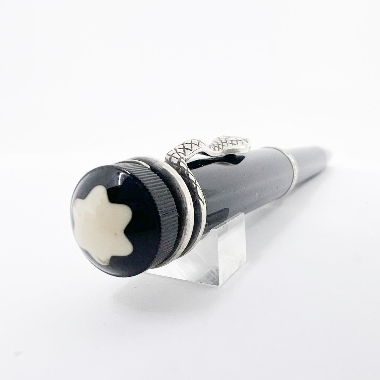 Montblanc Agatha Christie Writer Series Limited Edition Ballpoint Pen - Sterling Silver Snake Clip with Ruby Eyes