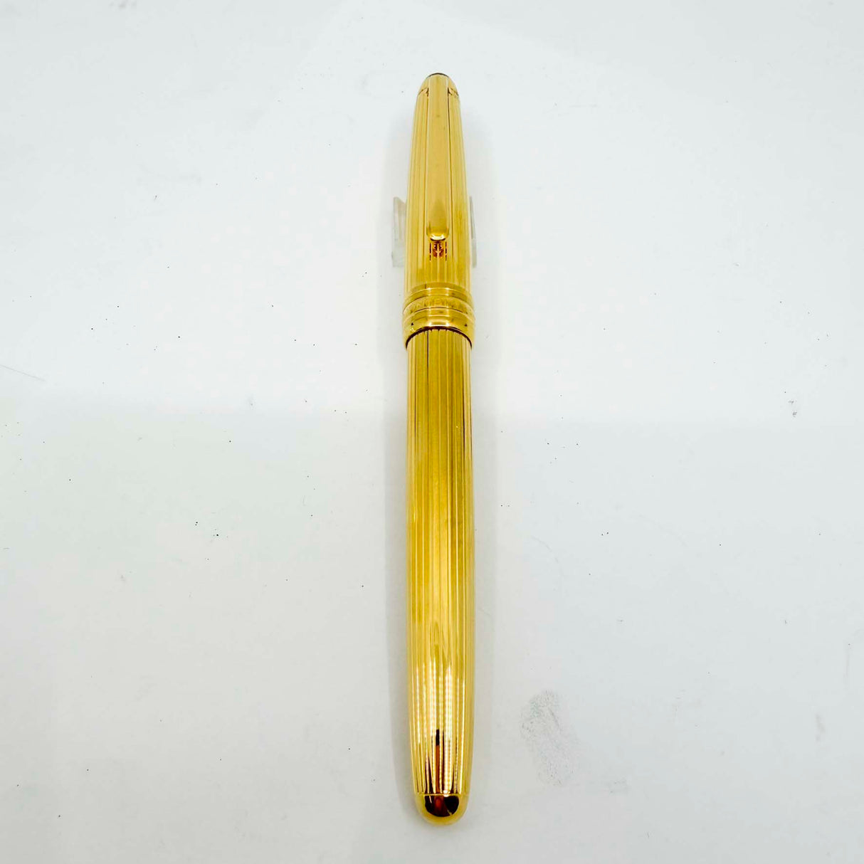 Montblanc Solitaire Gold Vermeil Striped Classique #144 Fountain Pen - Medium 18kt Gold Nib