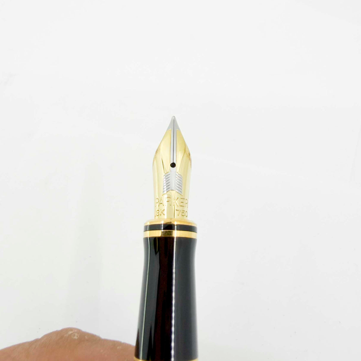Parker International Duofold Blue Marble Fountain Pen - Fine 18kt Gold Nib