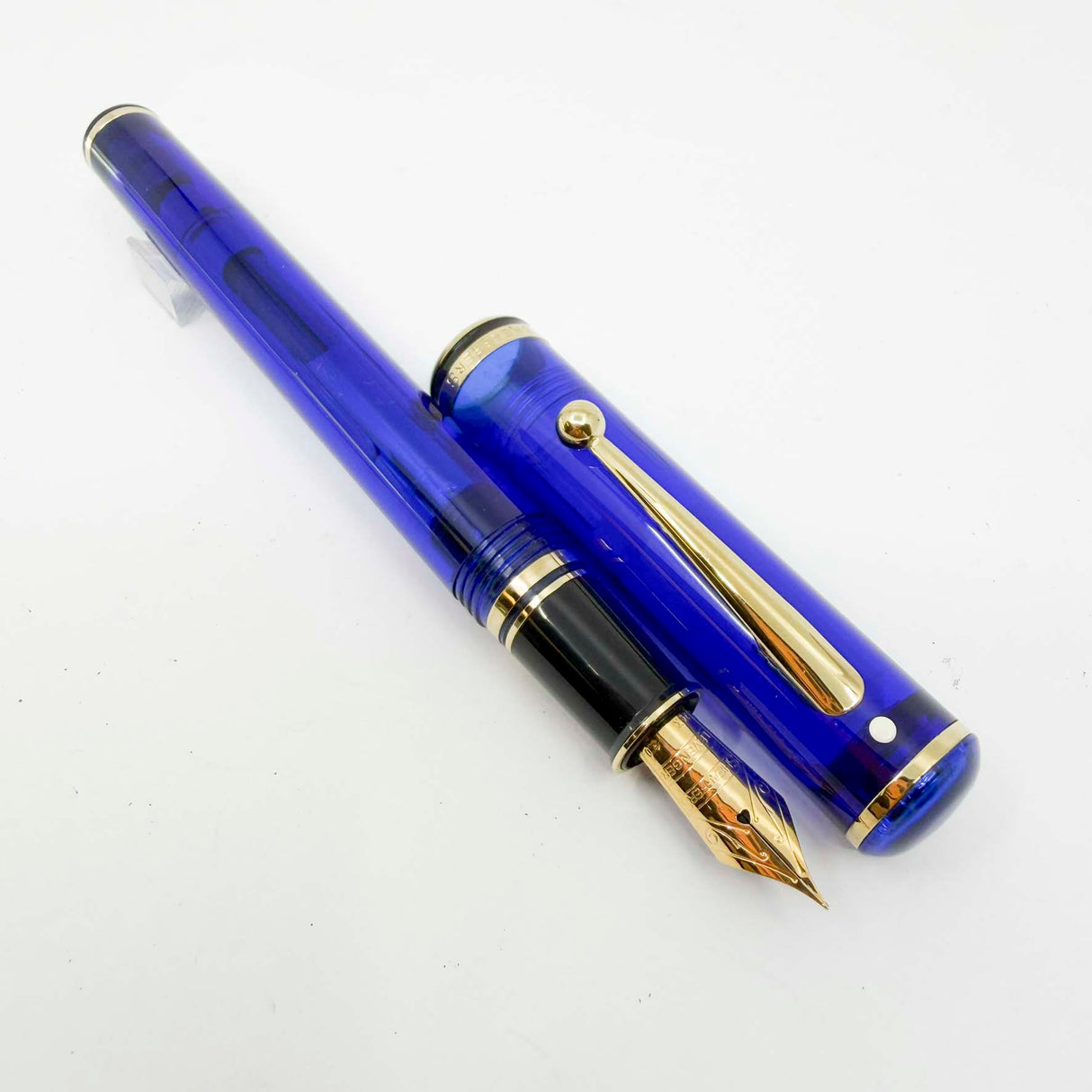 Sheaffer for Levenger Translucent Mediterranean Blue Connaisseur Fountain Pen - Fine 14kt Gold Nib