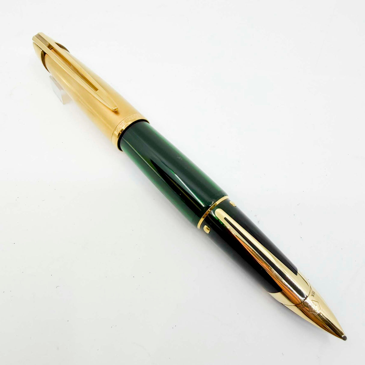 Waterman Edson Green Translucent Fountain Pen - Broad 18kt Gold Nib - Scarce!