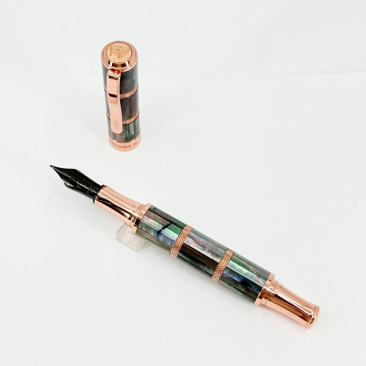 Monteverde Regatta Black Mother of Pearl Ltd Ed Fountain Pen - Medium Blackened Stainless Steel Nib