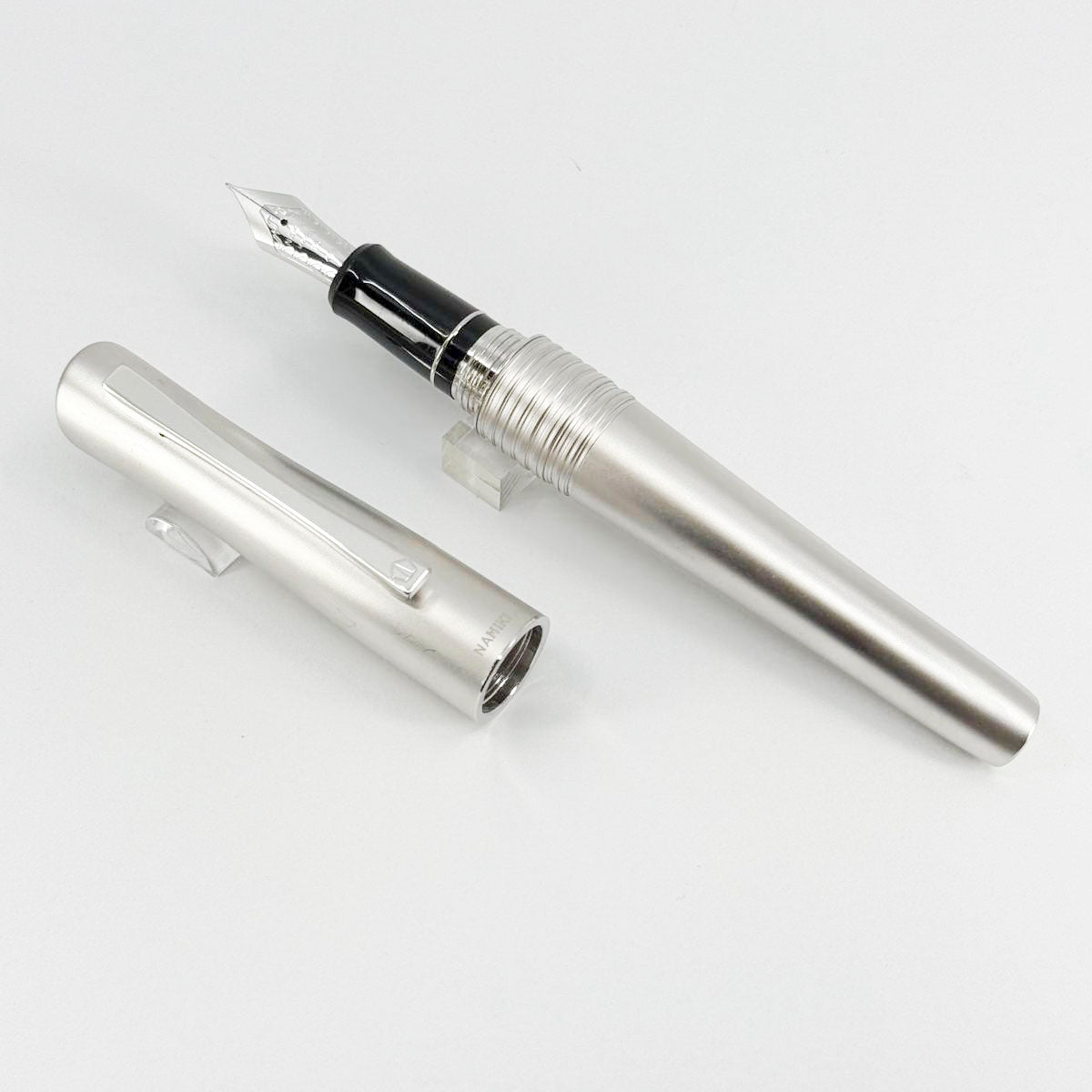 Pilot-Namiki Satin Finished Rhodium Bamboo Oversized Fountain Pen - Fine 14kt Gold Nib