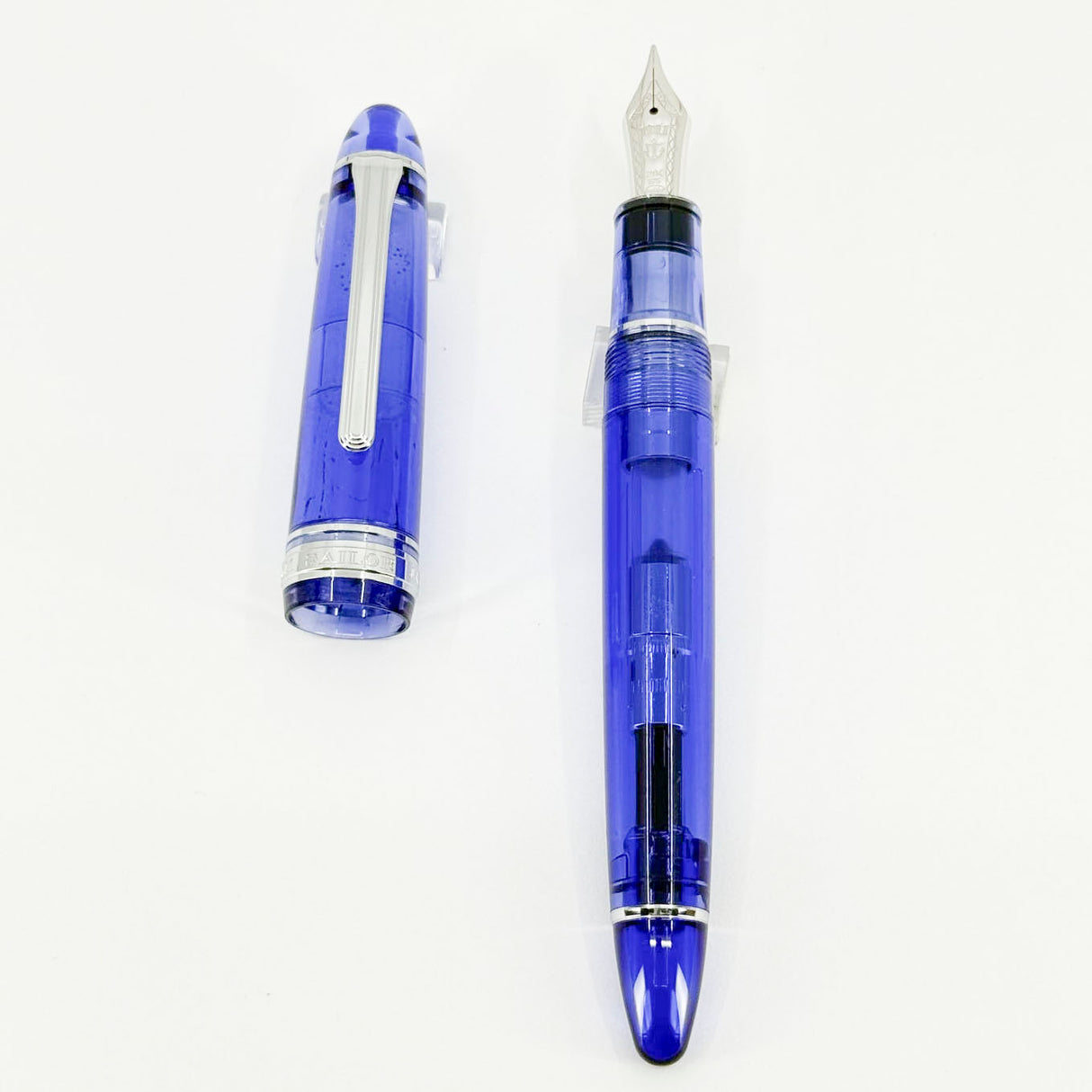 Sailor 1911 Large Blue Moon Transparent Fountain Pen - Broad 21kt Gold Nib