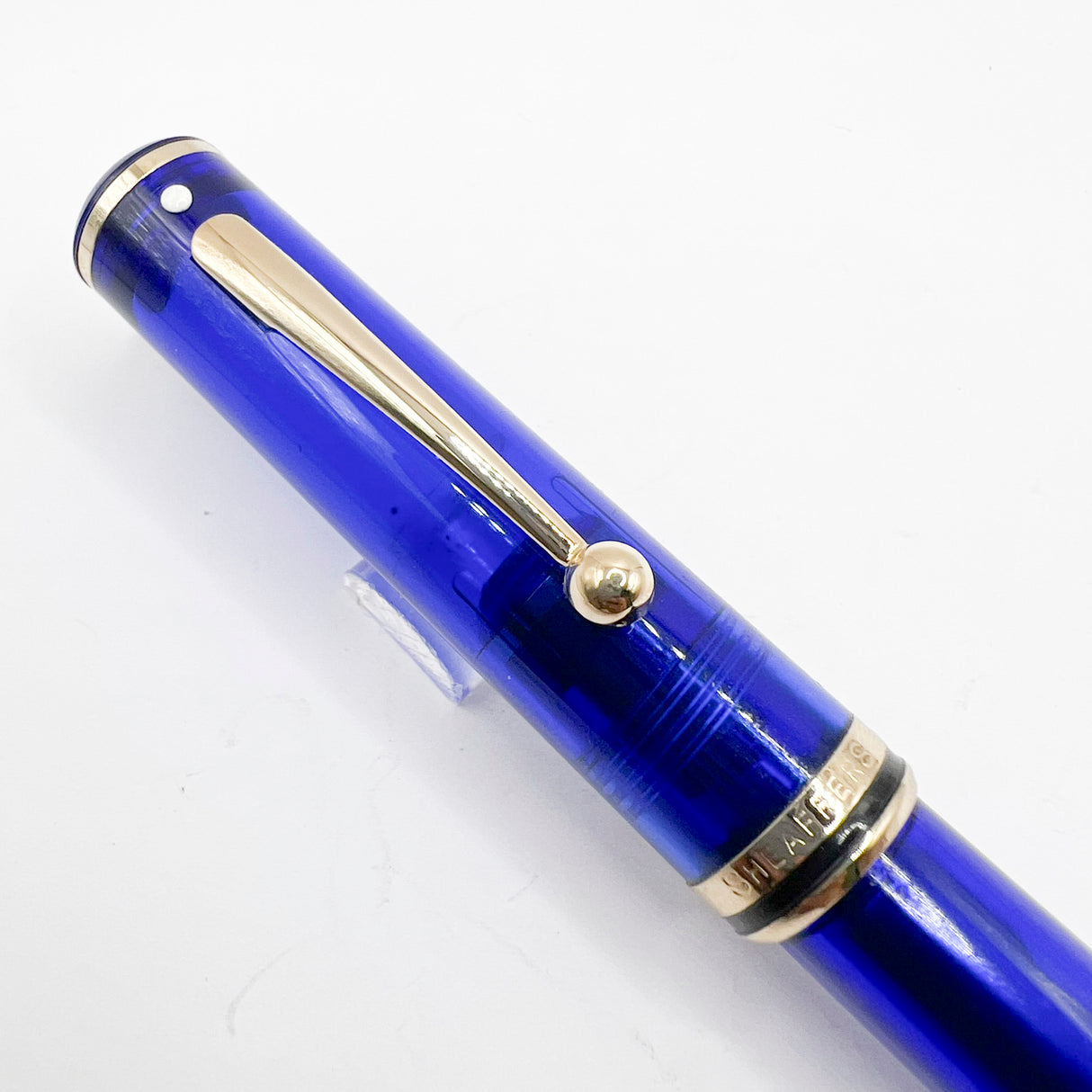 Sheaffer for Levenger Translucent Mediterranean Blue Connaisseur Fountain Pen - Broad 14kt Gold Nib