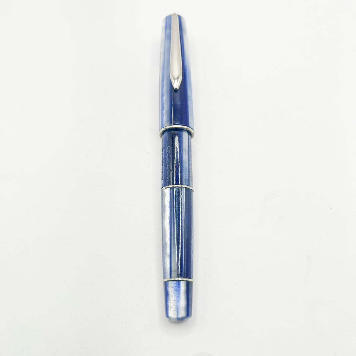 Stipula Duetto Pacific Blue Fountain Pen - Fine 18kt Gold Nib
