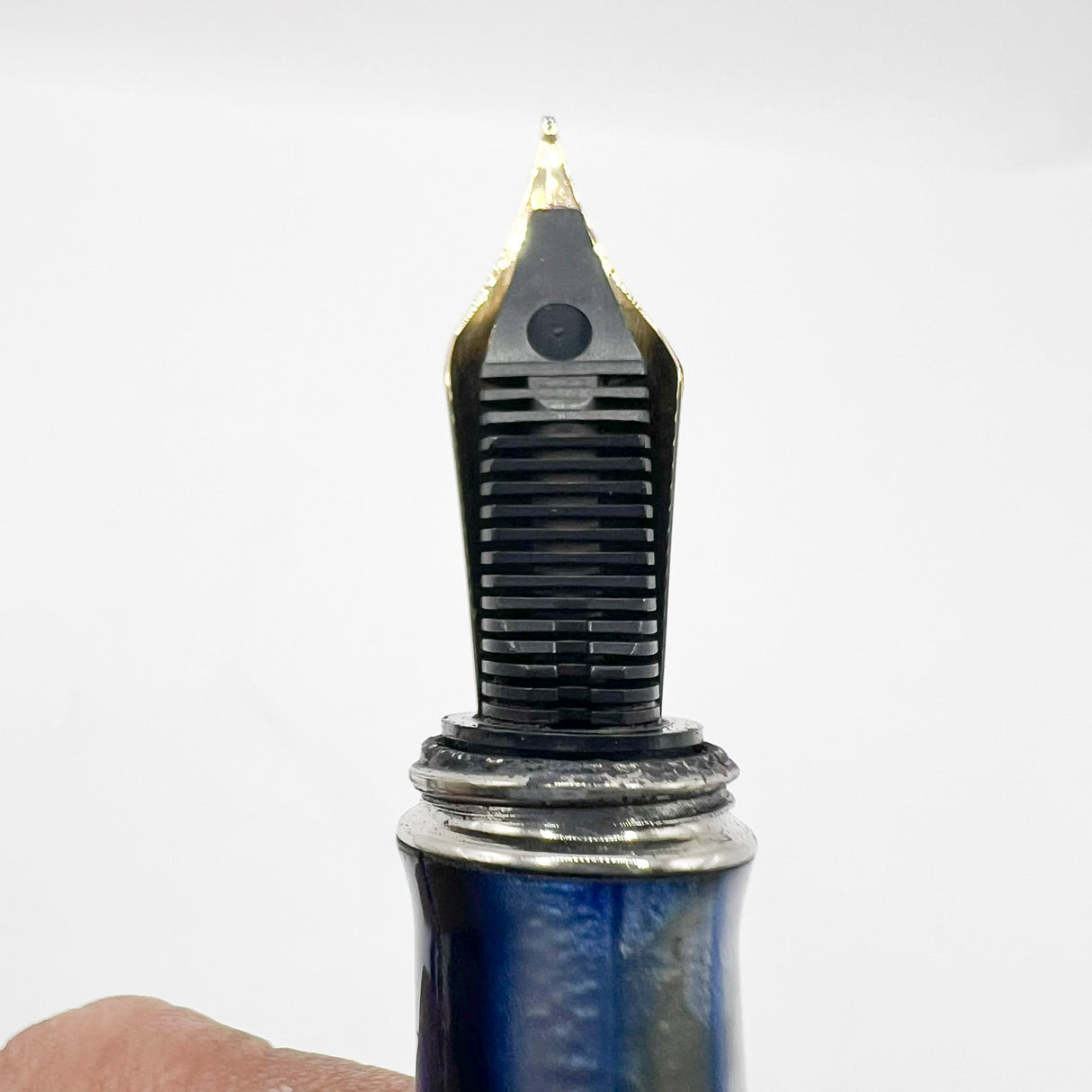 Stipula Duetto Pacific Blue Fountain Pen - Fine 18kt Gold Nib