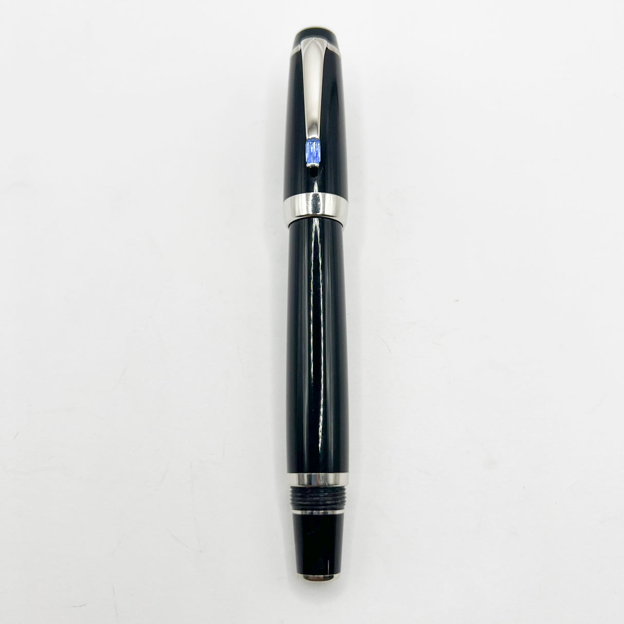 Montblanc Boheme Black Resin Rollerball - Blue Stone in Clip