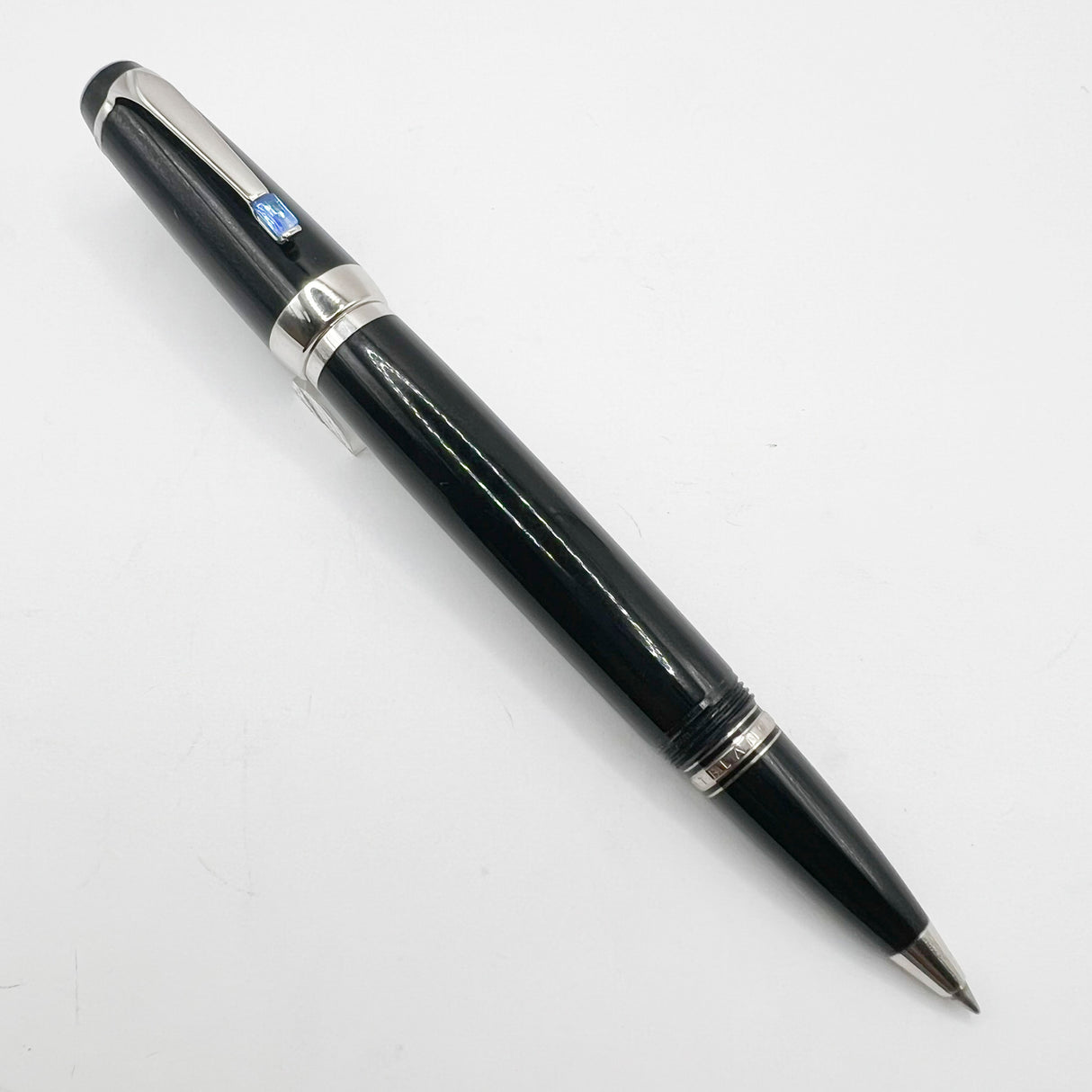 Montblanc Boheme Black Resin Rollerball - Blue Stone in Clip