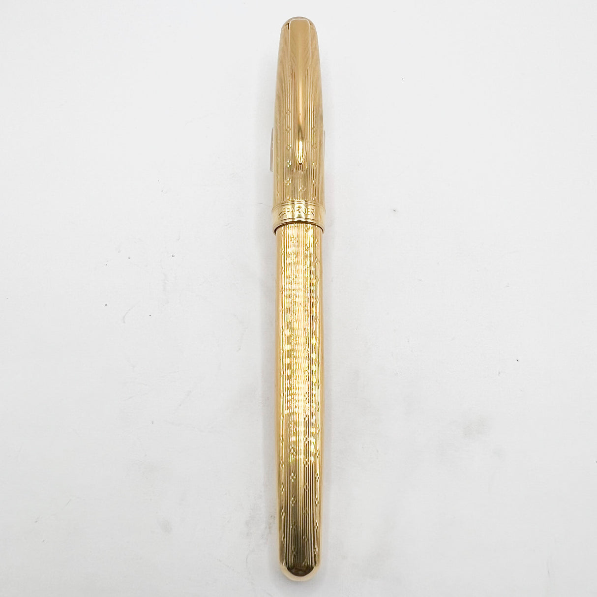 Parker Sonnet Gold-Plated Chiseled Fountain Pen - Medium 18kt Gold Nib