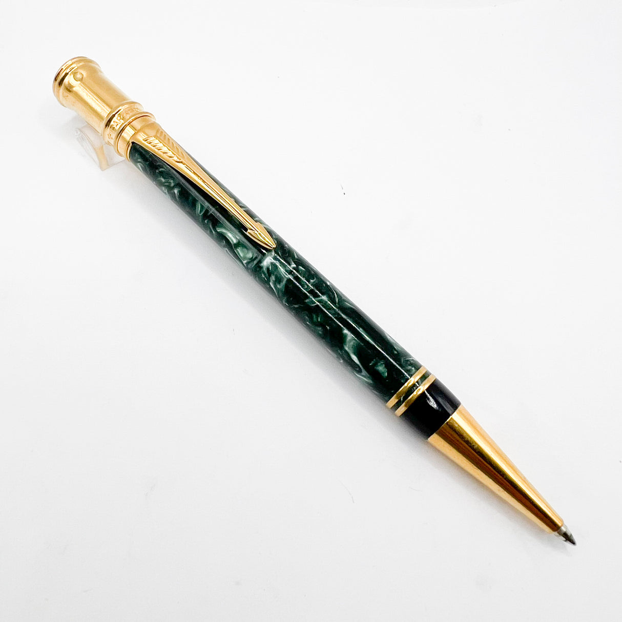 Parker Duofold Marbled Green Ballpoint Pen