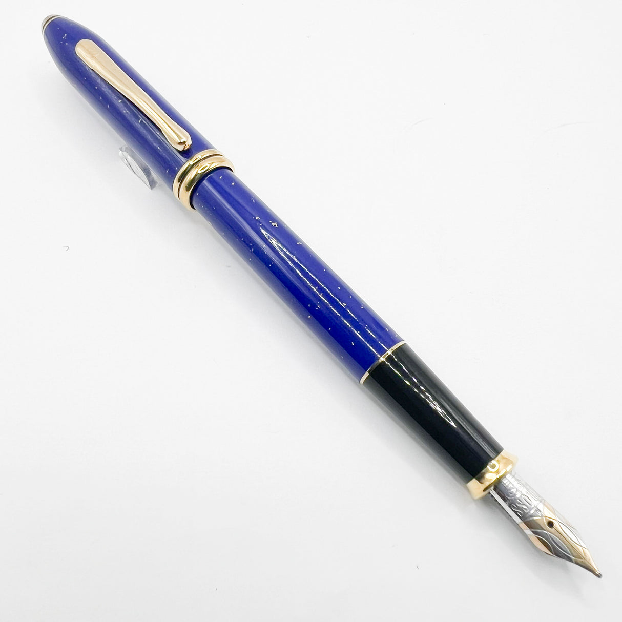 Cross Townsend Blue Lapis Lazuli/ 22K Gold Dust Fountain Pen - Medium 18kt Kt Gold Nib