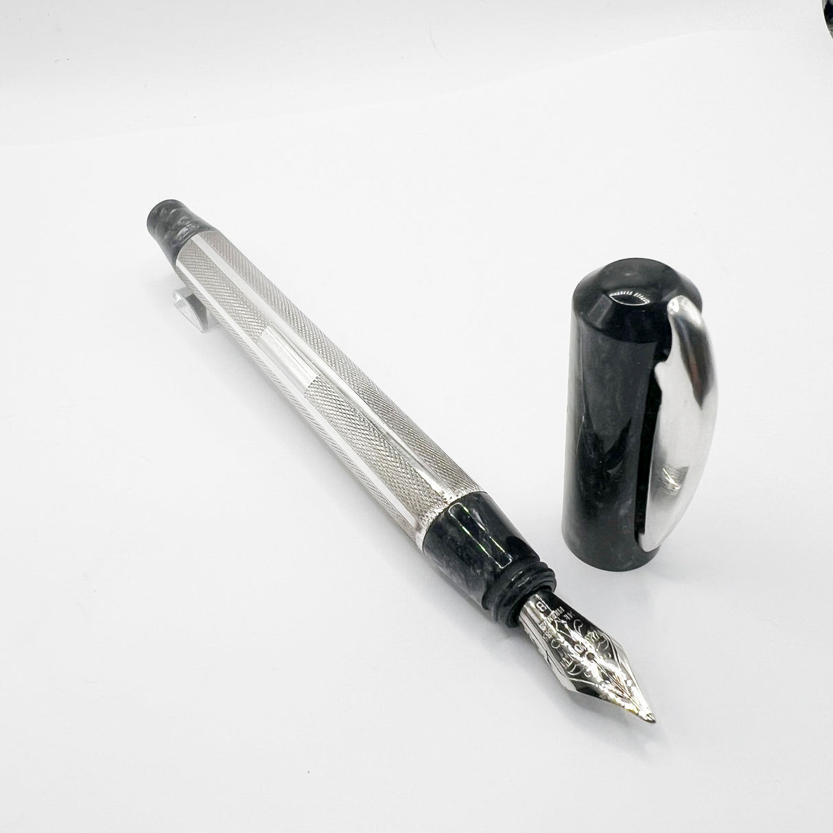 Visconti Rinascimento Stardust Grey Fountain Pen - Broad 14kt Gold Nib