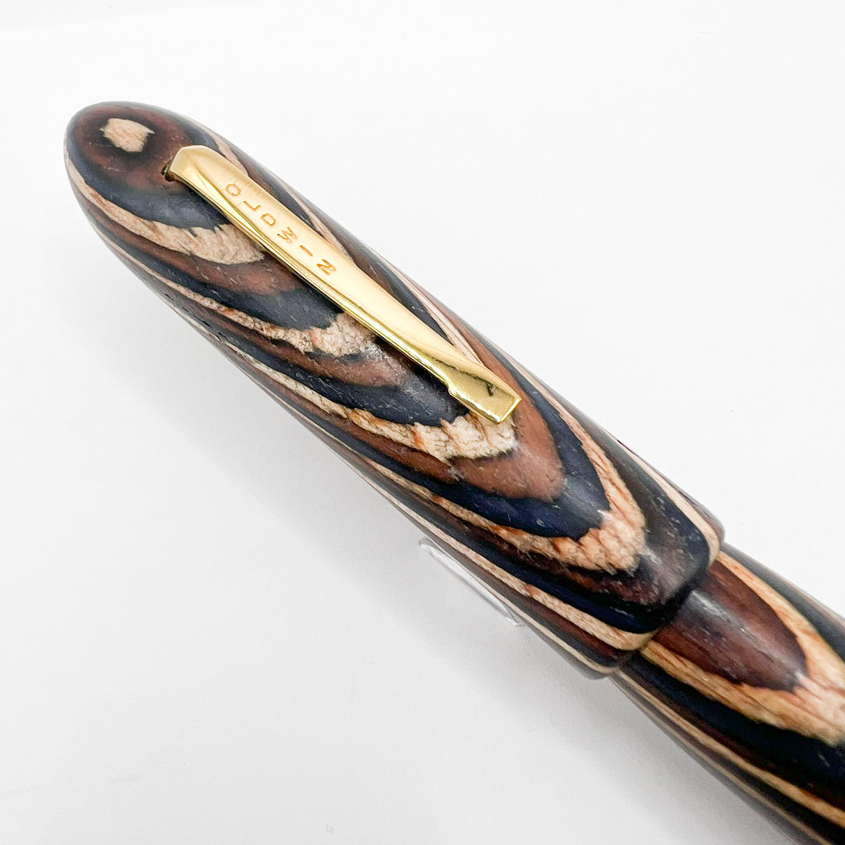 Oldwin (France) Oversized Wood Spina Fountain Pen - Flexible Large #8 Medium 18kt Gold Nib
