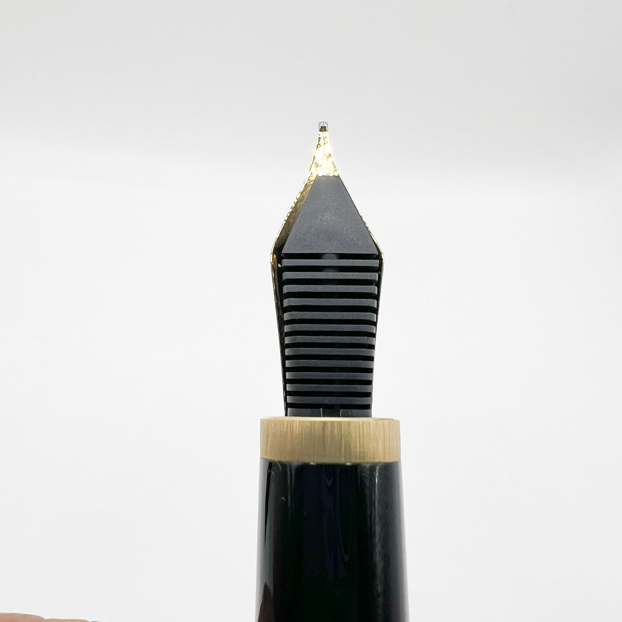 Montegrappa Zero Elegant Black 4-Sided Fountain Pen with Rounded Corners- Medium 14kt Gold Nib