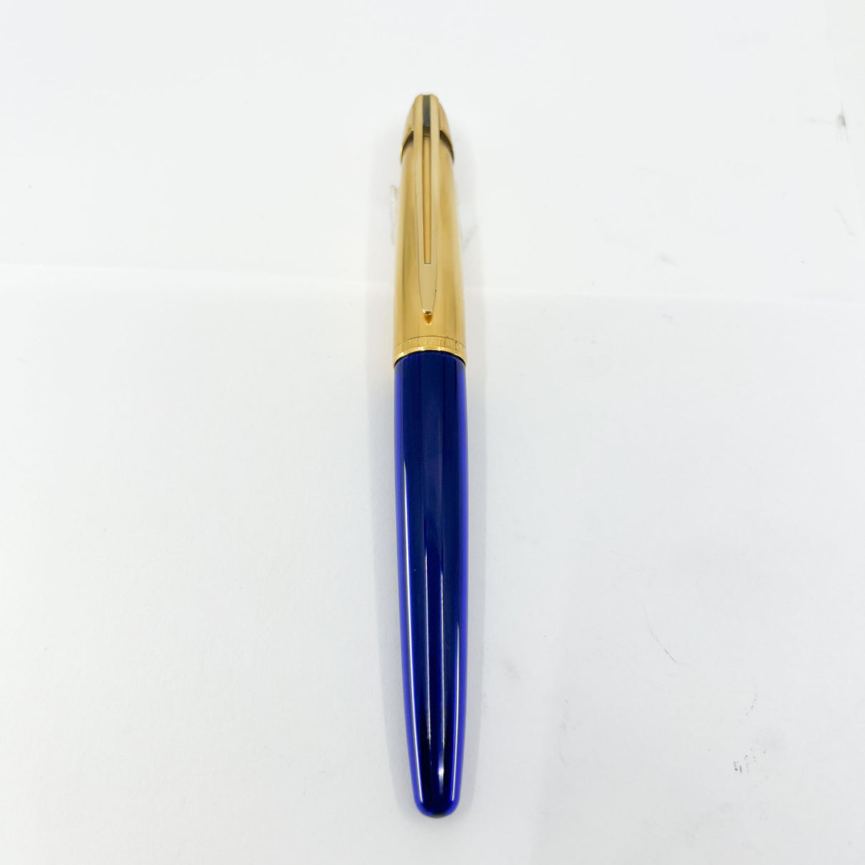 Waterman Edson Blue Translucent Fountain Pen - Fine 18kt Gold Nib