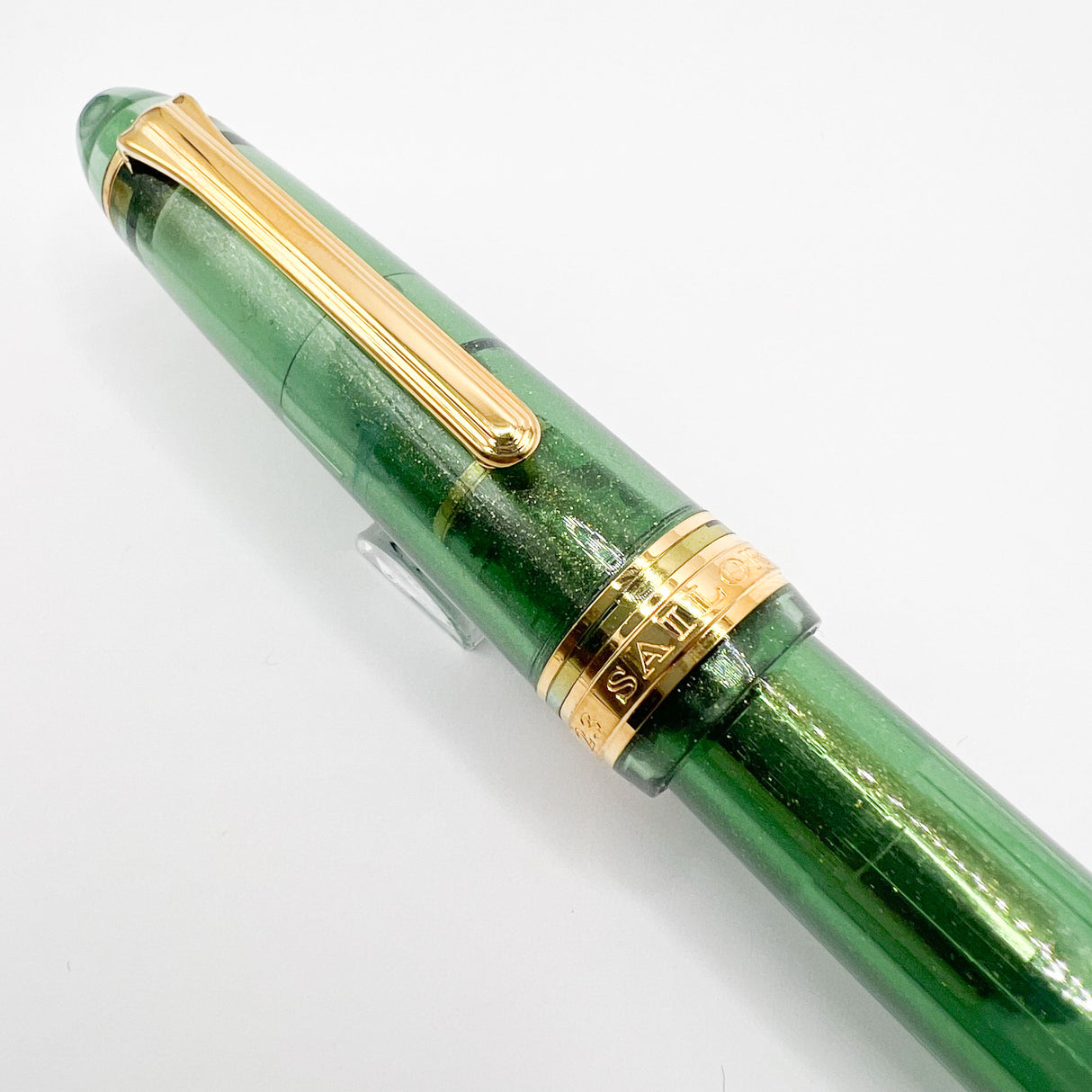 Sailor 2023 Pen of the Year 1911 Large Olive Green Shimmer Transparent Fountain Pen - Broad 21kt Gold Nib