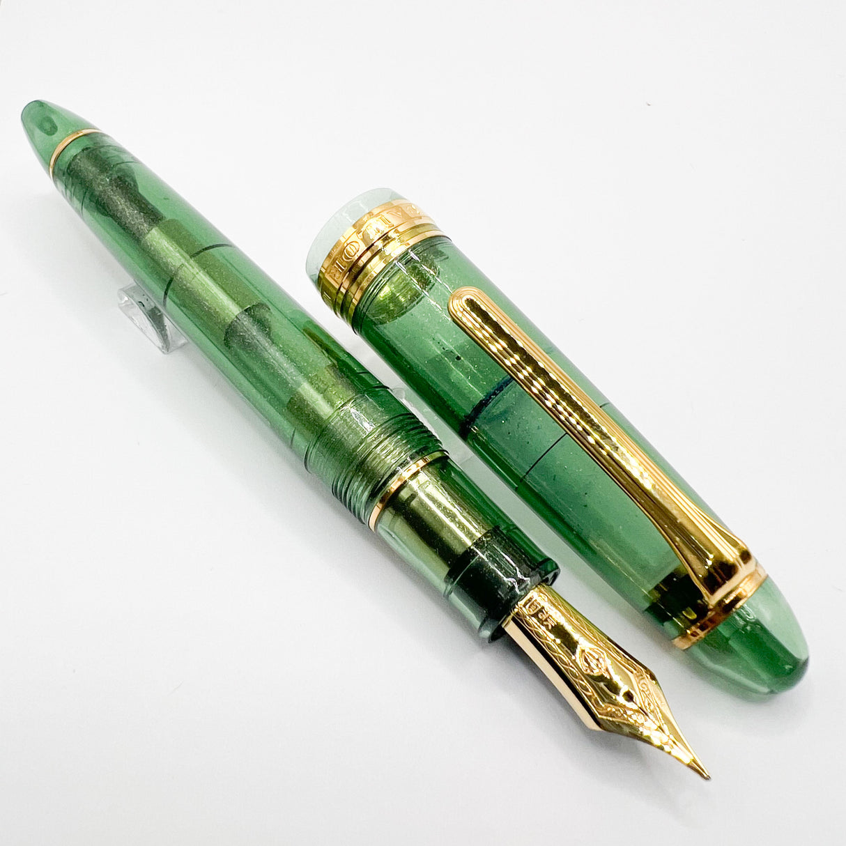 Sailor 2023 Pen of the Year 1911 Large Olive Green Shimmer Transparent Fountain Pen - Broad 21kt Gold Nib