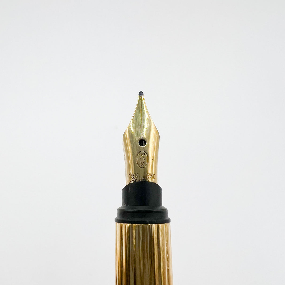 Cartier Gold-Plated Fluted Must de Cartier Fountain Pen - Medium 18kt Gold Nib