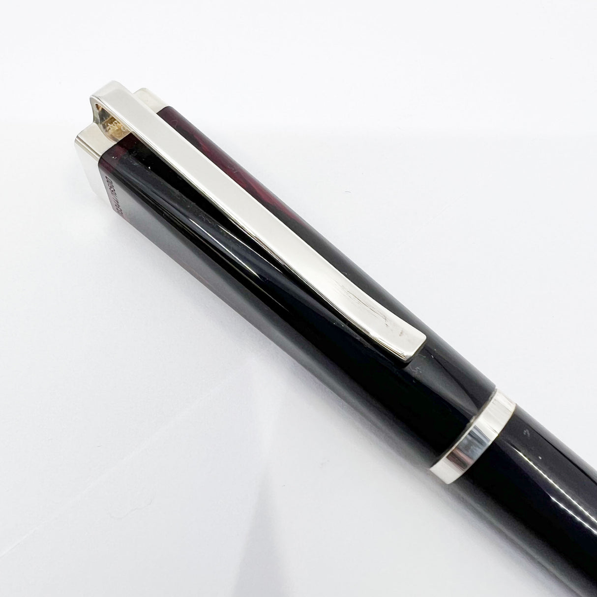 Montblanc Franz Kafka Limited Edition Deep Translucent Burgundy Ballpoint Pen - Sterling Silver Trim