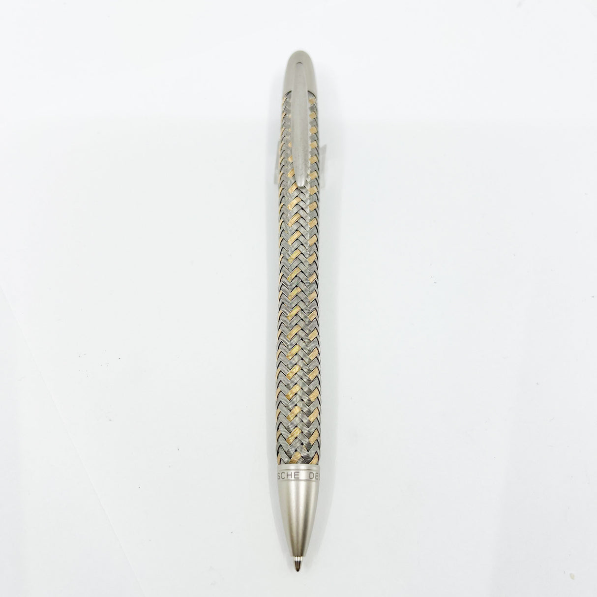 Porsche Design Ballpoint Pen - Tec-Flex Woven Stainless Steel & Gold Plate