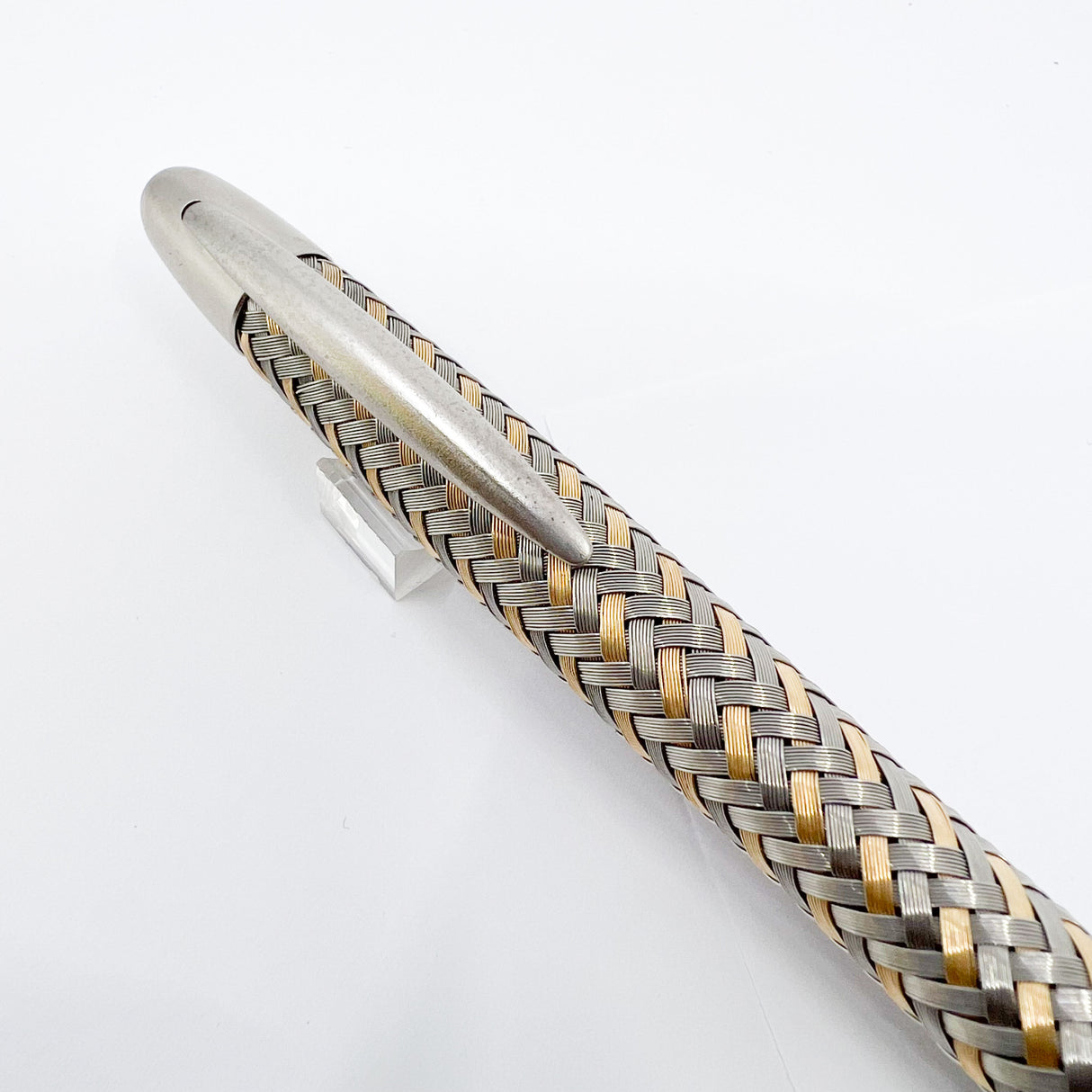 Porsche Design Ballpoint Pen - Tec-Flex Woven Stainless Steel & Gold Plate
